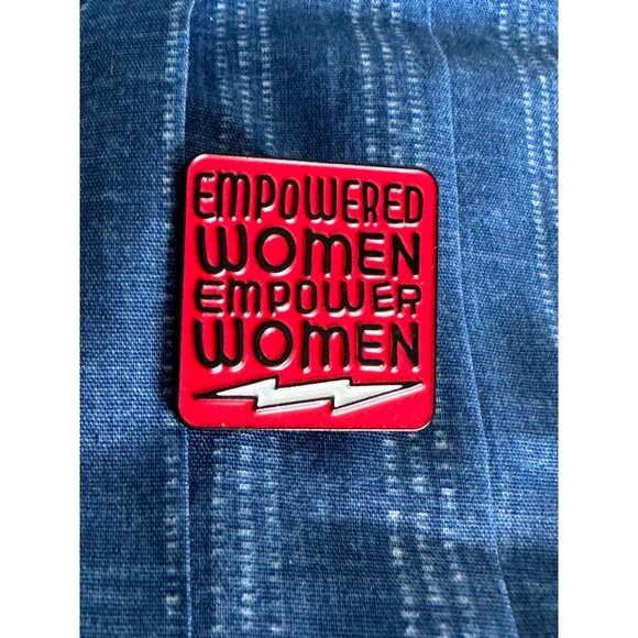 EMPOWERED WOMEN Bolt Enamel Lapel Pin NEW - Picture 2 of 3
